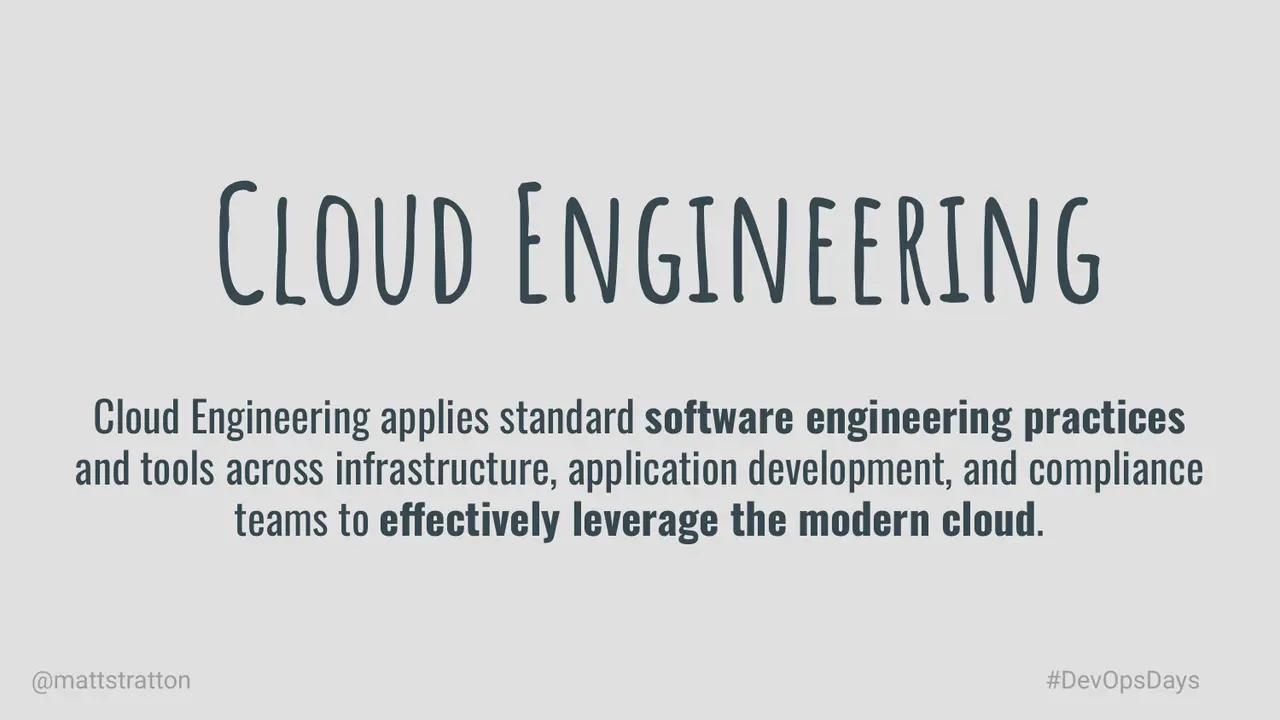The Journey From DevOps to Cloud Engineering, slide 27 of 54