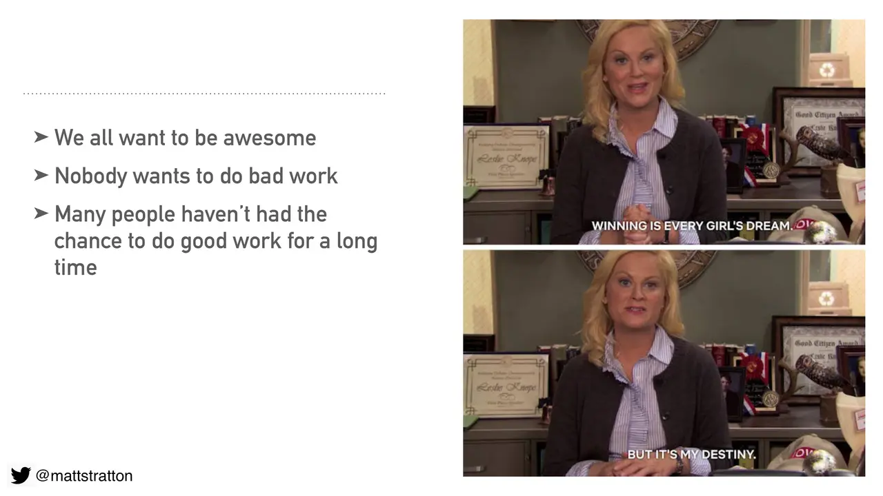 Kubernetes, You Rainbow-Infused Space Unicorn: What Leslie Knope Can Teach Us About DevOps, slide 7 of 20