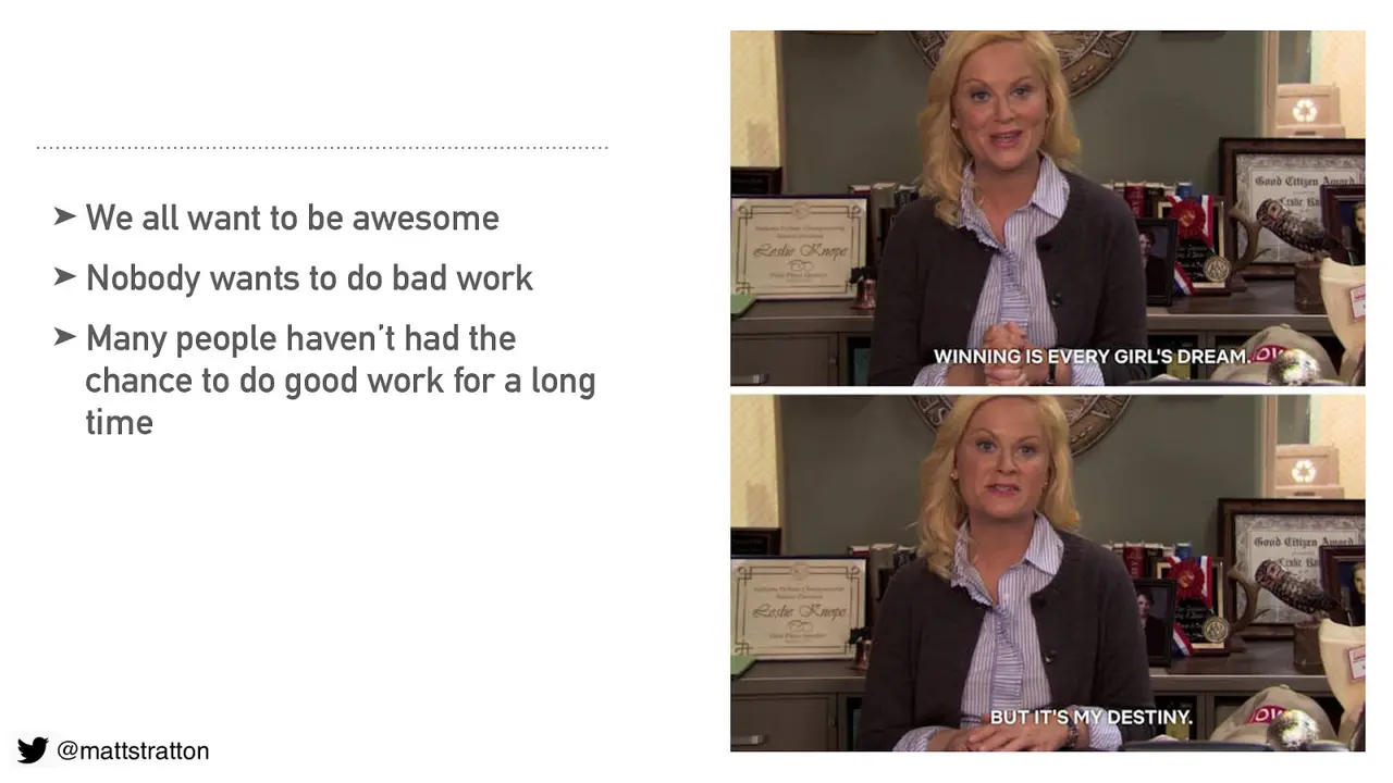 Kubernetes, You Rainbow-Infused Space Unicorn: What Leslie Knope Can Teach Us About DevOps, slide 7 of 20