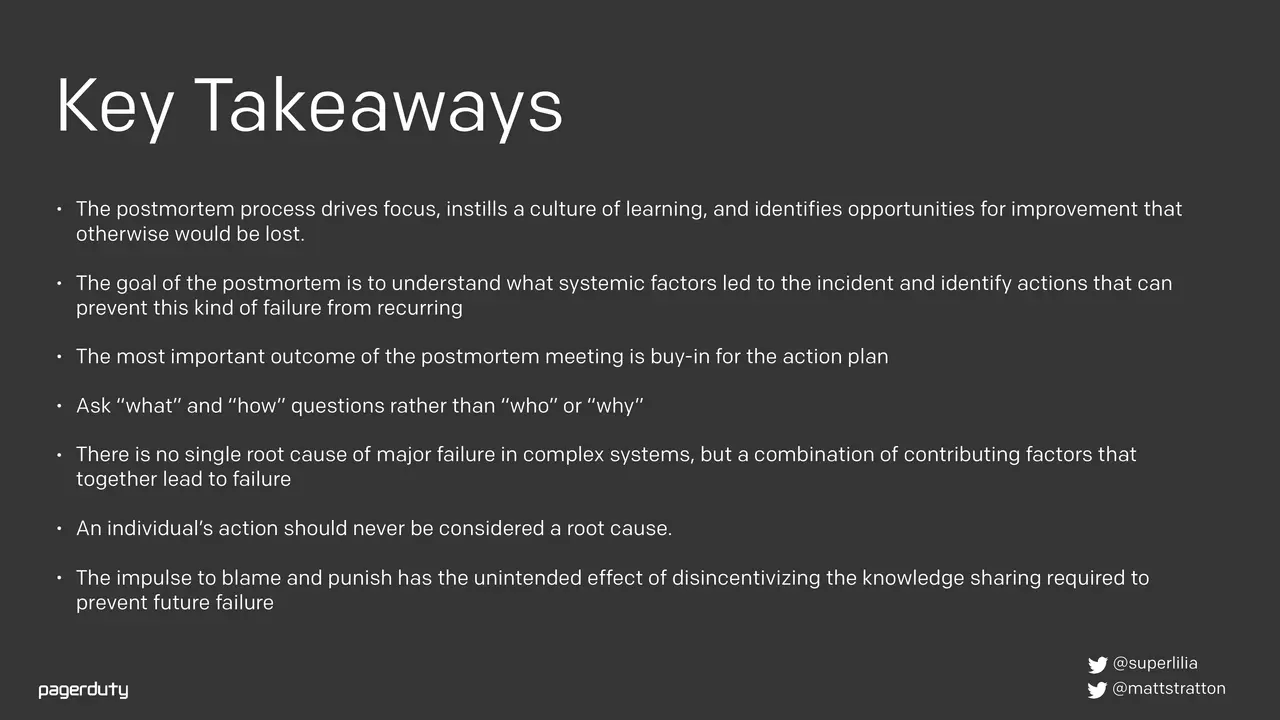 Blameless Postmortems: How to Actually Do Them, slide 95 of 98