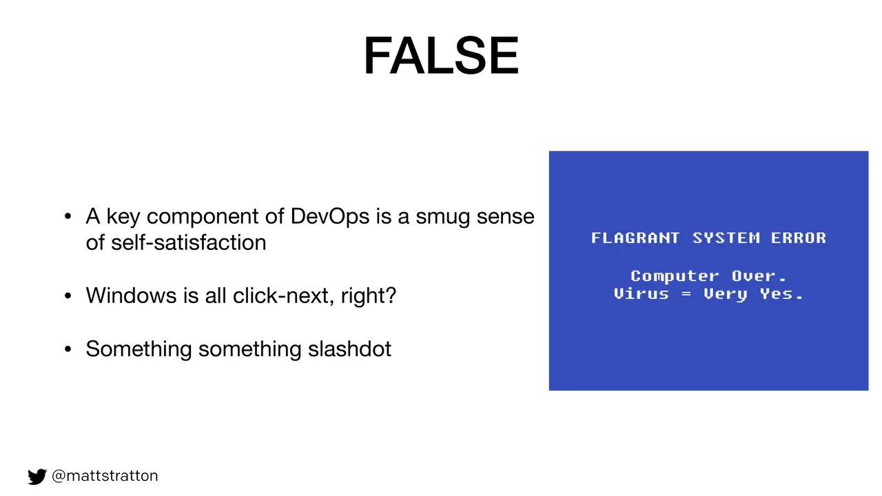 Hot Takes, Myths, And Falsehoods - Why Everyone Is Wrong About DevOps Except For Me, slide 17 of 20