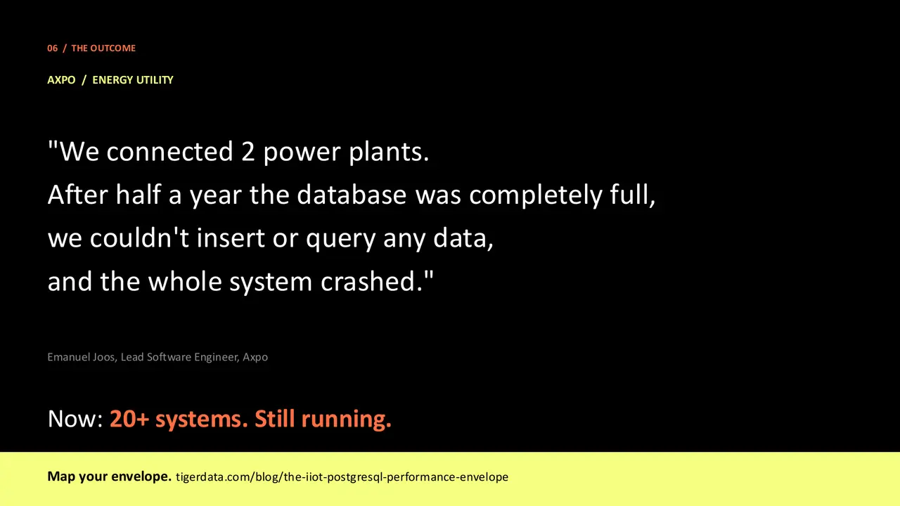 Escaping IIoT Pilot Purgatory: Why Your Database Breaks at Scale, slide 10 of 11